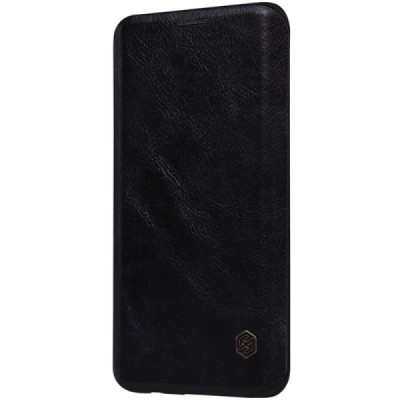 Prabangus „Nillkin“ Qin serijos juodas odinis atverčiamas Samsung Galaxy S6 Edge+ Plus (G928) dėklas / Priedai.lt