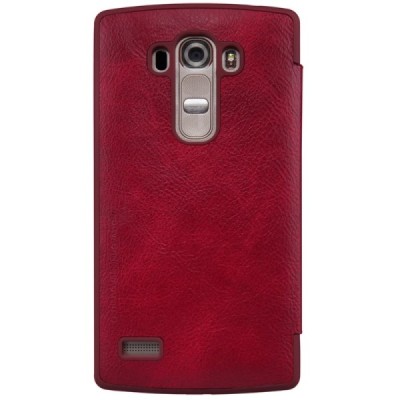 Prabangus „Nillkin“ Qin serijos raudonas odinis atverčiamas LG G4s Beat (H735) dėklas / Priedai.lt