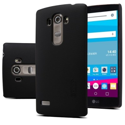 LG G4s Beat (H735) Nillkin Frosted Shield juodas plastikinis dėklas + apsauginė ekrano plėvelė / Priedai.lt