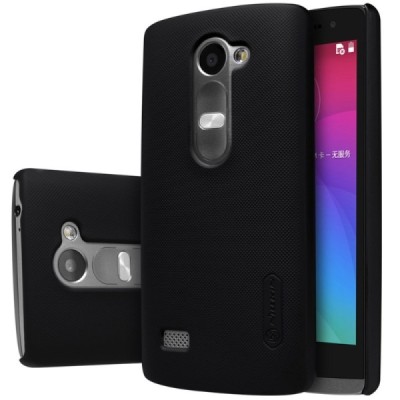 LG Leon G4 LTE (H340, H320) Nillkin Frosted Shield juodas plastikinis dėklas + apsauginė ekrano plėvelė / Priedai.lt