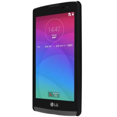 LG Leon G4 LTE (H340, H320) Nillkin Frosted Shield juodas plastikinis dėklas + apsauginė ekrano plėvelė / Priedai.lt