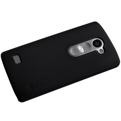 LG Leon G4 LTE (H340, H320) Nillkin Frosted Shield juodas plastikinis dėklas + apsauginė ekrano plėvelė / Priedai.lt
