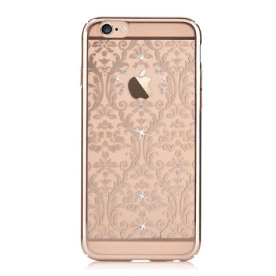 Apple iPhone 6 (6s) Devia Crystal Baroque Swarovski plastikinis skaidrus permatomas auksinis dėklas / Priedai.lt