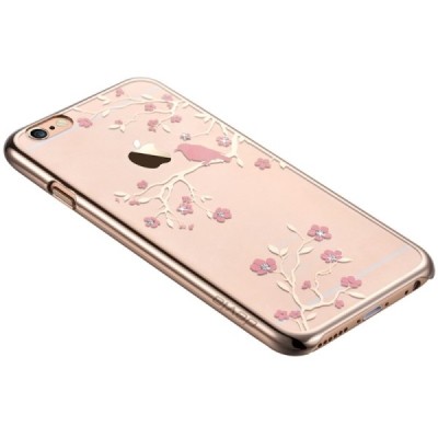 Apple iPhone 6 (6s) Devia Crystal Magpie Swarovski plastikinis skaidrus permatomas auksinis dėklas su kristalais / Priedai.lt