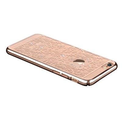Apple iPhone 6s Plus Devia Crystal Baroque Swarovski plastikinis skaidrus permatomas auksinis dėklas su kristalais / Priedai.lt