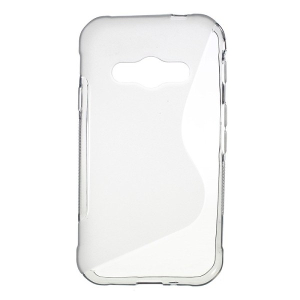 Kieto silikono (TPU) dėklas - skaidrus, pilkas (Galaxy Xcover 3)
