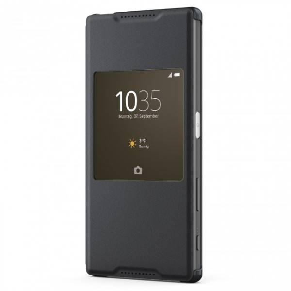 „Sony“ Style Cover Window atverčiamas dėklas - juodas (Xperia Z5)