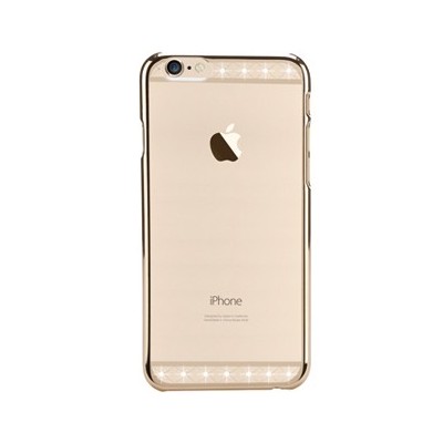 Apple iPhone 6s Plus X-Fitted Crystal Lace Swarovski plastikinis skaidrus permatomas auksinis dėklas su kristalais / Priedai.lt
