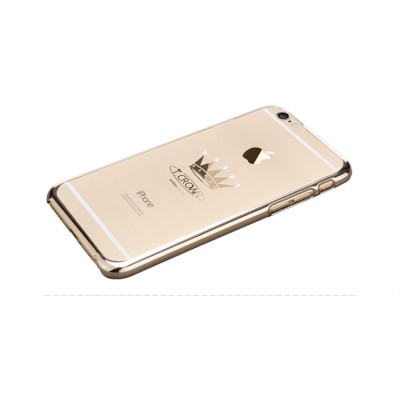 Apple iPhone 6s Plus X-Fitted Crystal T Crown Swarovski plastikinis skaidrus permatomas auksinis dėklas su kristalais / Priedai.