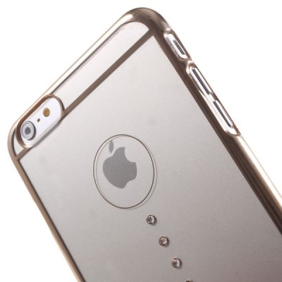 Apple iPhone 6s Plus X-Fitted Crystal Waterdrop Swarovski plastikinis skaidrus permatomas auksinis dėklas su kristalais / Prieda