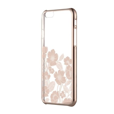 Apple iPhone 6 (6s) Devia Crystal Rococo Swarovski plastikinis skaidrus permatomas auksinis dėklas su kristalais / Priedai.lt
