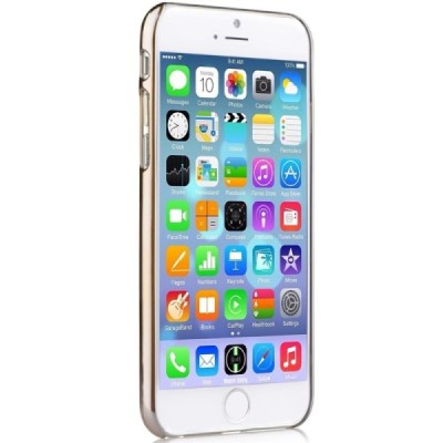 Apple iPhone 6 (6s) Devia Fun plastikinis skaidrus permatomas auksinis dėklas / Priedai.lt