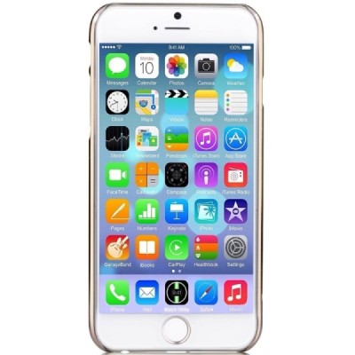 Apple iPhone 6 (6s) Devia Fun plastikinis skaidrus permatomas auksinis dėklas / Priedai.lt