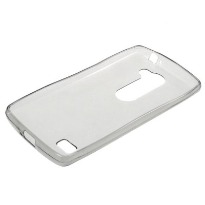 LG Leon 4G LTE (H340, H320) skaidrus (permatomas) kieto silikono TPU ploniausias pasaulyje pilkas dėklas / Priedai.lt