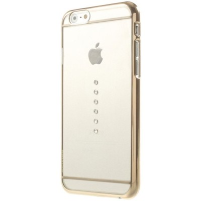 Apple iPhone 6 (6s) X-Fitted Crystal Icon Pro Waterdrop Swarovski plastikinis skaidrus permatomas auksinis dėklas su kristalais 