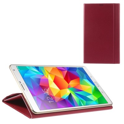 Samsung Galaxy Tab S 8.4 (T705, T700) SMART atverčiamas raudonas odinis dėklas / Priedai.lt