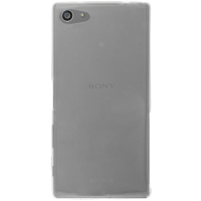 Sony Xperia Z5 Compact skaidrus (permatomas) kieto silikono TPU ploniausias pasaulyje bespalvis dėklas / Priedai.lt