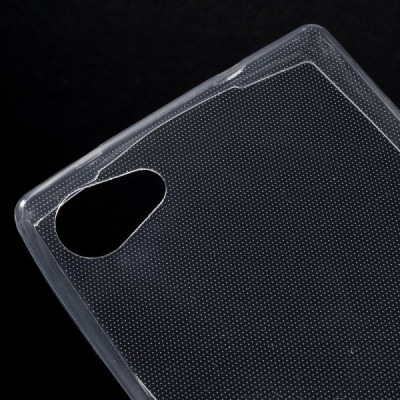 Sony Xperia Z5 Compact skaidrus (permatomas) kieto silikono TPU ploniausias pasaulyje bespalvis dėklas / Priedai.lt