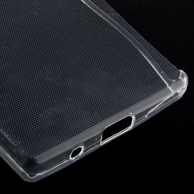 Sony Xperia Z5 Compact skaidrus (permatomas) kieto silikono TPU ploniausias pasaulyje bespalvis dėklas / Priedai.lt