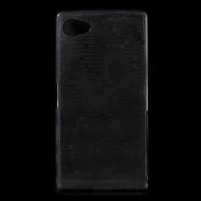 Sony Xperia Z5 Compact skaidrus (permatomas) kieto silikono TPU ploniausias pasaulyje pilkas dėklas / Priedai.lt