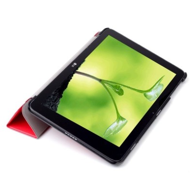 LG G Pad II 10.1" (LG G Pad 2 10.1" LTE V940) atverčiamas raudonas odinis dėklas - knygutė / Priedai.lt