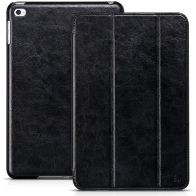 Prabangus „HOCO“ Retro Crystal serijos odinis atverčiamas juodas Apple iPad mini 4 (iPad mini 2019) dėklas / Priedai.lt