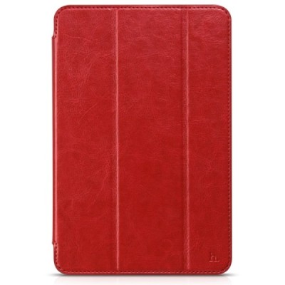 Prabangus „HOCO“ Retro Crystal serijos odinis atverčiamas raudonas Apple iPad mini 4 (iPad mini 2019) dėklas / Priedai.lt