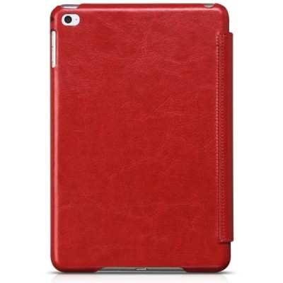 Prabangus „HOCO“ Retro Crystal serijos odinis atverčiamas raudonas Apple iPad mini 4 (iPad mini 2019) dėklas / Priedai.lt
