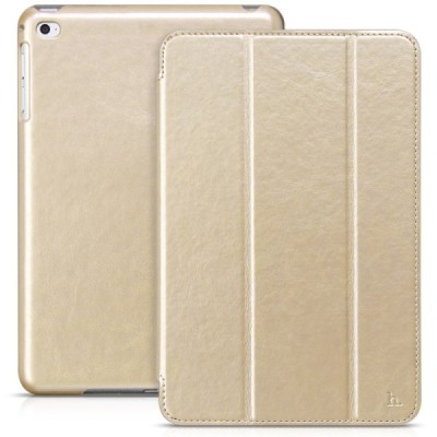 Prabangus „HOCO“ Retro Crystal serijos odinis atverčiamas auksinis Apple iPad mini 4 (iPad mini 2019) dėklas / Priedai.lt