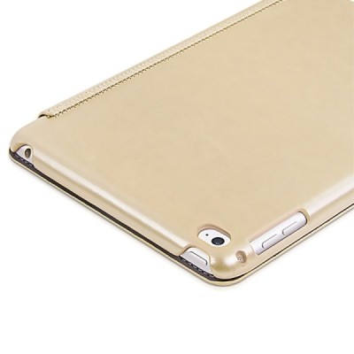 Prabangus „HOCO“ Retro Crystal serijos odinis atverčiamas auksinis Apple iPad mini 4 (iPad mini 2019) dėklas / Priedai.lt