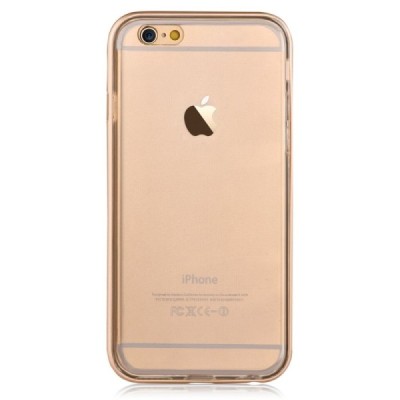 Apple iPhone 6 (6s) Devia Fresh plastikinis skaidrus permatomas dėklas su auksiniu rėmeliu / Priedai.lt