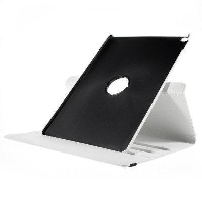 Apple iPad Pro 12.9"atverčiamas, sukamas 360 laipsnių, baltas odinis dėklas - stovas / Priedai.lt