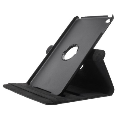 Apple iPad mini 4 (iPad mini 2019) atverčiamas, sukamas 360 laipsnių, juodas odinis dėklas - stovas / Priedai.lt