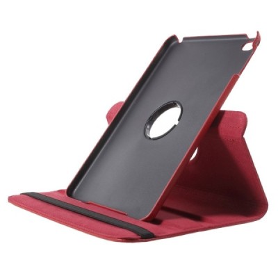 Apple iPad mini 4 (iPad mini 2019) atverčiamas, sukamas 360 laipsnių, raudonas odinis dėklas - stovas / Priedai.lt
