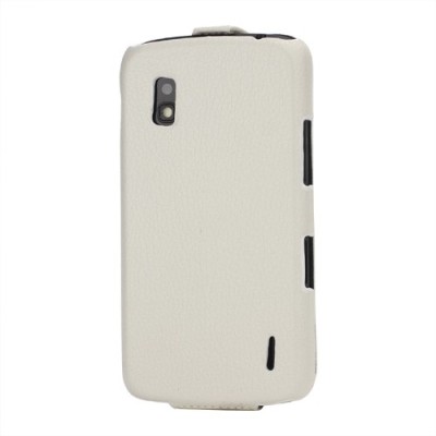 „Lychee“ atverčiamas baltas Nexus 4 E960 dėklas (dėkliukas) / Priedai.lt