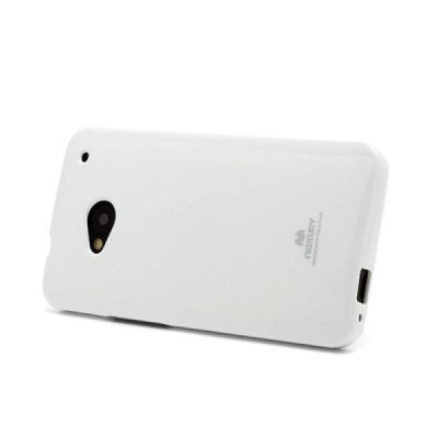 HTC One M7 baltas Mercury kieto silikono (TPU) dėklas / Priedai.lt