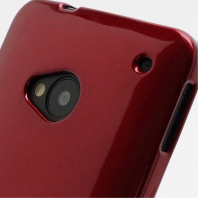 HTC One M7 raudonas Mercury kieto silikono (TPU) dėklas / Priedai.lt