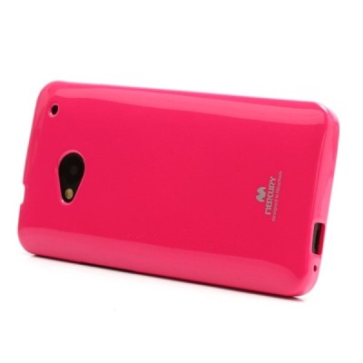 HTC One M7 tamsiai rožinis Mercury kieto silikono (TPU) dėklas / Priedai.lt