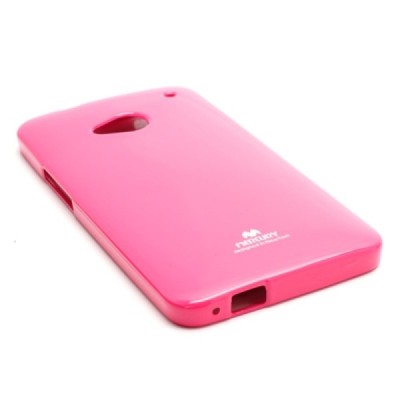 HTC One M7 tamsiai rožinis Mercury kieto silikono (TPU) dėklas / Priedai.lt
