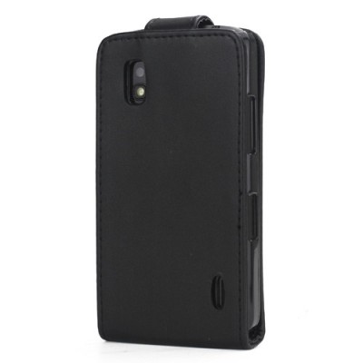 Klasikinis atverčiamas juodas Nexus 4 E960 dėklas (dėkliukas) / Priedai.lt