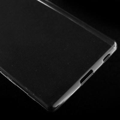 Sony Xperia Z5 skaidrus (permatomas) silikoninis TPU ploniausias pasaulyje pilkas dėklas / Priedai.lt