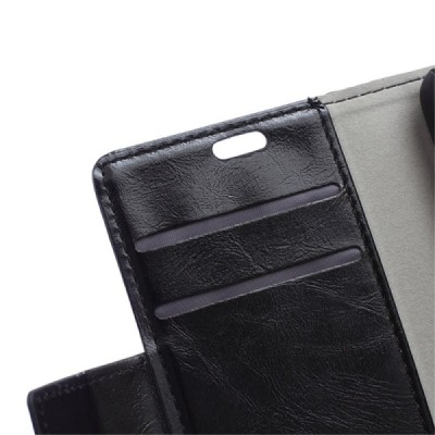Samsung Galaxy Trend 2 Lite (G318) atverčiamas juodas odinis dėklas - piniginė / Priedai.lt
