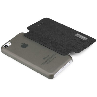 „ROCK“ Elegant atverčiamas  Apple iPhone 5C juodas dėklas (dėkliukas) / Priedai.lt