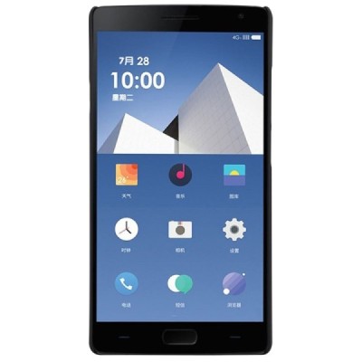 OnePlus 2 Two Nillkin Frosted Shield juodas plastikinis dėklas + apsauginė ekrano plėvelė / Priedai.lt