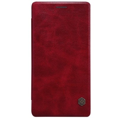 Prabangus „Nillkin“ Qin serijos raudonas odinis atverčiamas OnePlus 2 (Two) dėklas - knygutė / Priedai.lt