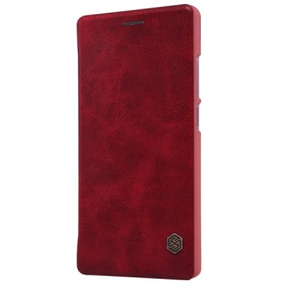 Prabangus „Nillkin“ Qin serijos raudonas odinis atverčiamas OnePlus 2 (Two) dėklas - knygutė / Priedai.lt