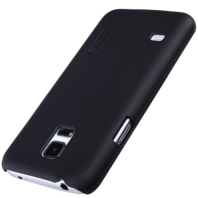 Samsung Galaxy S5 mini Nillkin Frosted Shield juodas plastikinis dėklas + apsauginė ekrano plėvelė / Priedai.lt