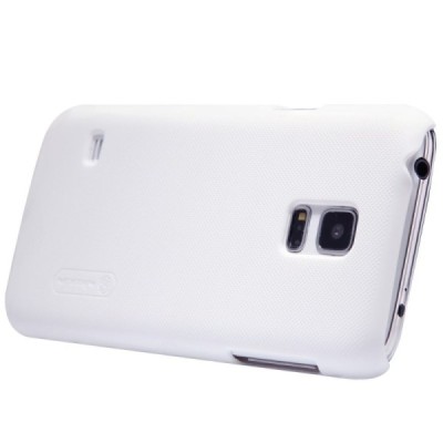 Samsung Galaxy S5 mini Nillkin Frosted Shield baltas plastikinis dėklas + apsauginė ekrano plėvelė / Priedai.lt