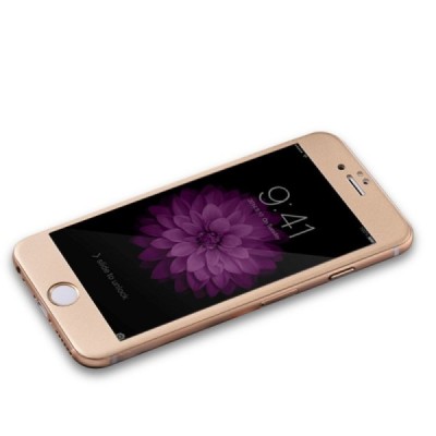 Apple iPhone 6 (6s) „Devia“ 9H Tempered Glass sustiprintos apsaugos auksinis pilnai dengiantis apsauginis ekrano stiklas 0.33 mm