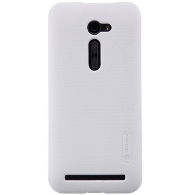 Asus Zenfone 2 5.0 (ZE500CL) Nillkin Frosted Shield baltas plastikinis dėklas + apsauginė ekrano plėvelė / Priedai.lt